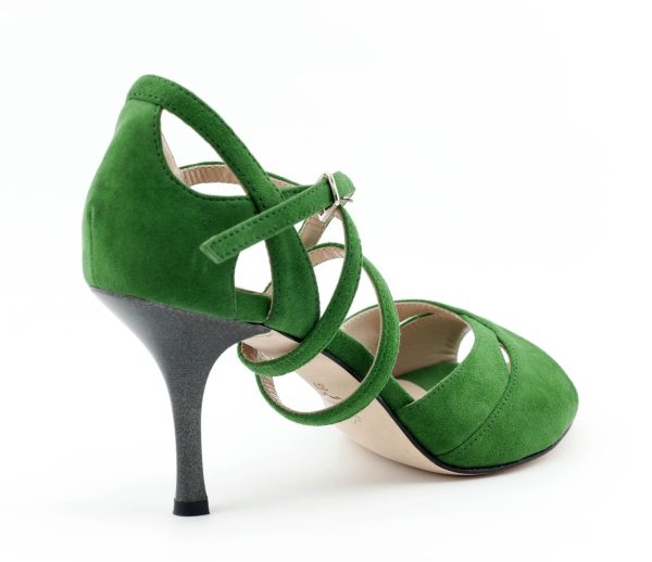 Fresh and Comfortable Green Suede sandals