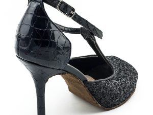 Black glitter sandals
