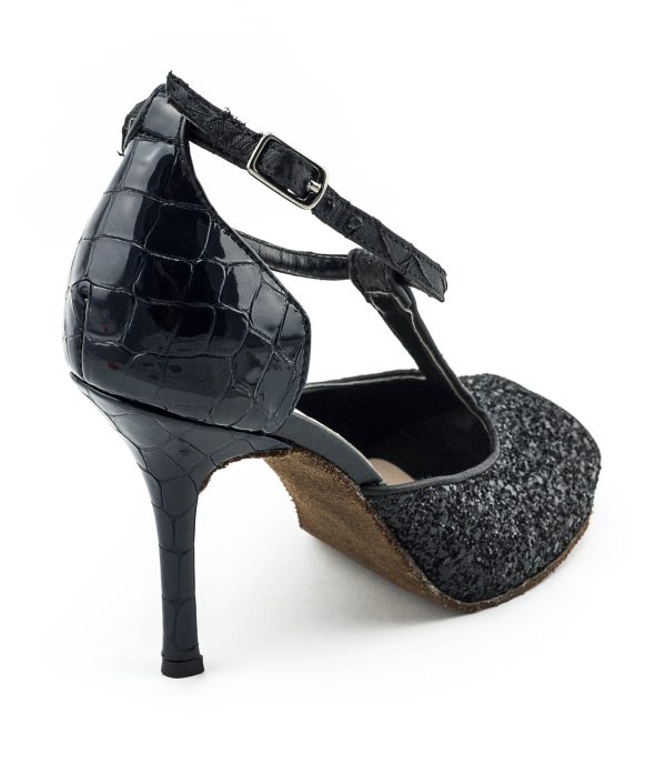 Black glitter sandals