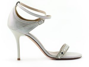 White wedding hand made leather sandals